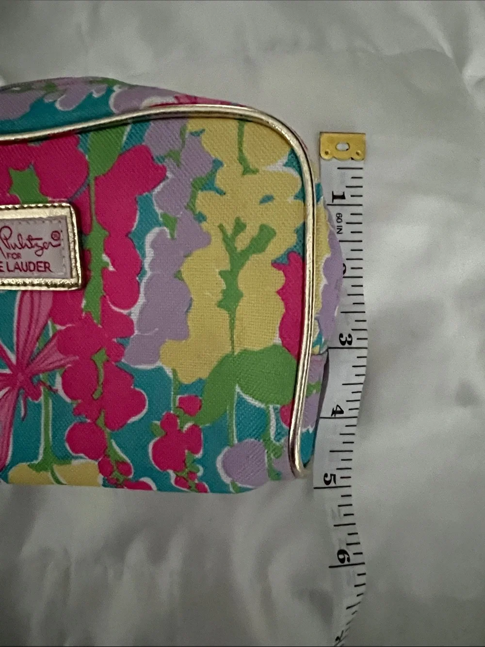 Lilly Pulitzer for Estee Lauder | Bright Floral Cosmetic Case Teal Pink Yellow